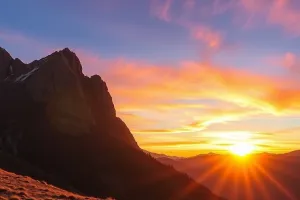 Mountain Sunset Landscape 4K