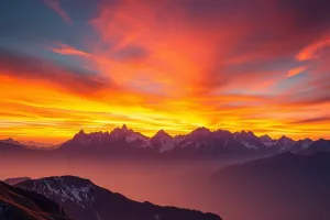 Mountain Sunset Landscape 4K