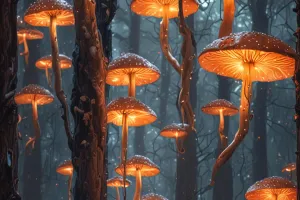 Glowing Mushroom Forest 4K