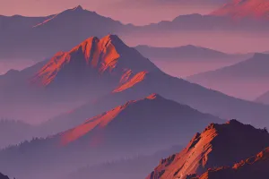Minimalist Mountain Sunset Wallpaper 4K
