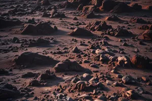Volcanic Landscape Under Night Sky
