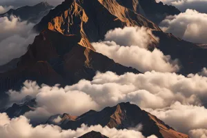 High Mountain Plateau Above Clouds