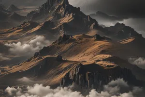 Storm Passing Over Mountain Ridge