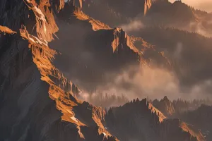Alpine Sunrise Over Misty Valley