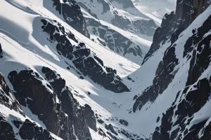 Vertical Snowy Mountain Pass