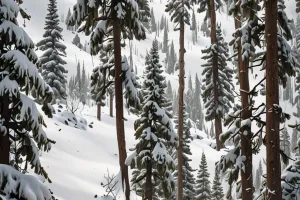 Minimal Snowy Pines – Clean Winter Nature Wallpaper