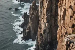 Dreamy Coastal Cliff Fog – Cinematic Ocean Wallpaper