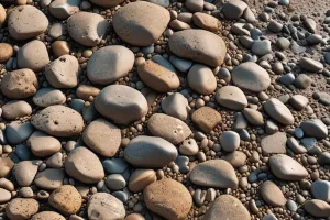 Calm Stone Beach – Neutral Tone Nature Wallpaper