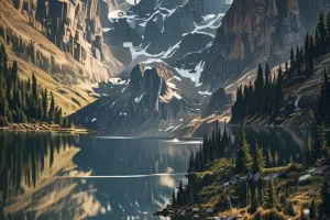 Glass-Still Lake Reflection – iOS Luxury Calm
