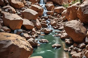 River Flowing Through Canyon