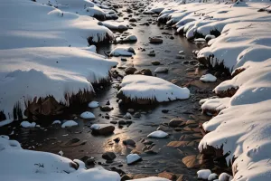 Icy River in Winter Shade